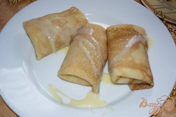 фото рецепта Блины с заварным кремом и ананасом
