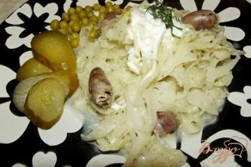 фото рецепта Капуста тушеная с куриными сердечками