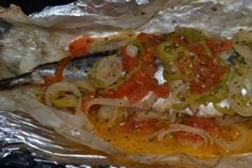 фото рецепта Скумбрия, запеченная с овощами