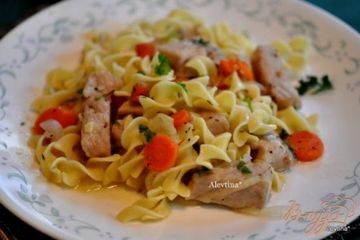фото рецепта Cвинина с овощами и яичной лапшой