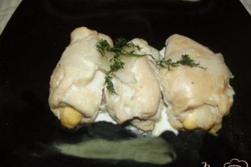 фото рецепта Рулеты куриные с салом и чесноком