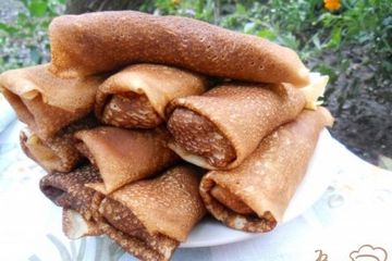 фото рецепта Блинчики с бананами и сгущенкой