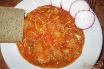 фото рецепта Картошка тушеная с курицей