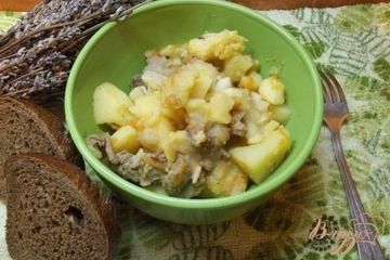 фото рецепта Овощи тушеные с мясом на сале