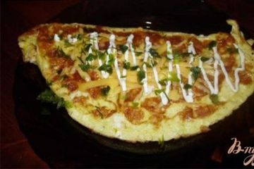 фото рецепта Омлет с сыром и мясом