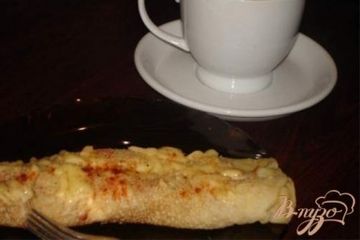 фото рецепта Блины с бужениной и сыром, запеченые в духовке