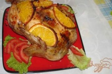 фото рецепта Румяная курица с апельсином