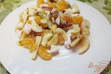 фото рецепта Фруктовый салат с жаренным зефиром