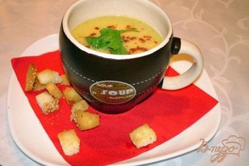 фото рецепта Суп из кабачков с гренками