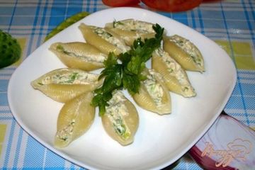 фото рецепта Макароны ракушки с голубым сыром
