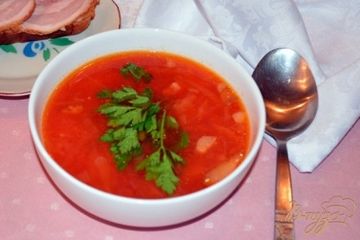 фото рецепта Борщ на копченом беконе