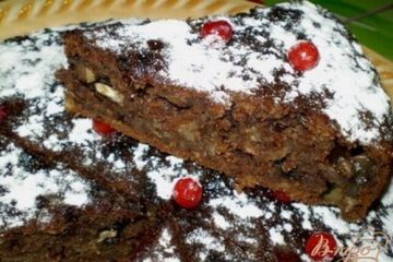фото рецепта Манник постный с яблоком и грецкими орехами