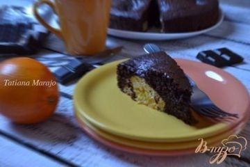 фото рецепта Шоколадный пирог с творожными шариками