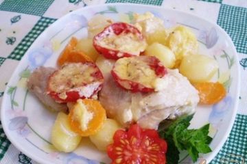 фото рецепта Птица с овощами в духовке