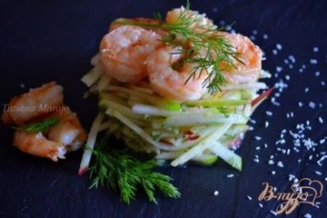 фото рецепта Закуска из яблока с креветками