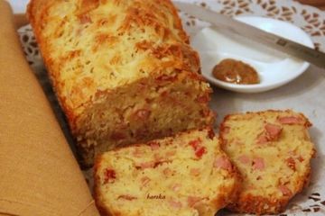 фото рецепта Закусочный кекс с ветчиной, горчицей и сыром