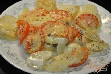 фото рецепта Треска запеченная в духовке с овощами