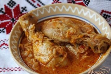 фото рецепта Куриные голени с тушеной капустой