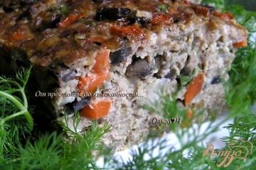 фото рецепта Мясной террин с грибами, овощами и овсяными хлопьями
