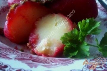 фото рецепта Отварной картофель с поджаркой из ветчины с каперсами