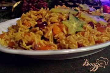 фото рецепта Пряный рисовый гарнир с сухофруктами