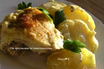 фото рецепта Курица с картофелем в сливочно-горчичном соусе