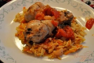 фото рецепта Куриный плов с пастой ризони