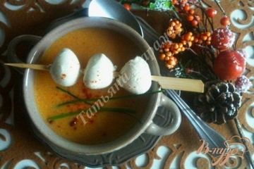 фото рецепта Тыквенный суп с моцареллой