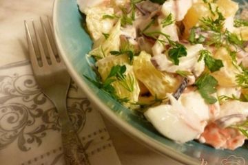 фото рецепта Салат из крабового мяса и апельсинов
