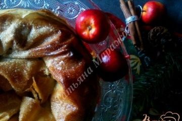 фото рецепта Слоеная улитка с яблоками