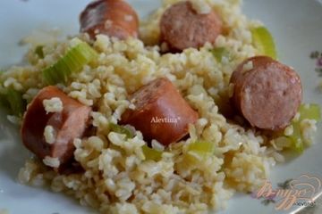 фото рецепта Рис с колбасками