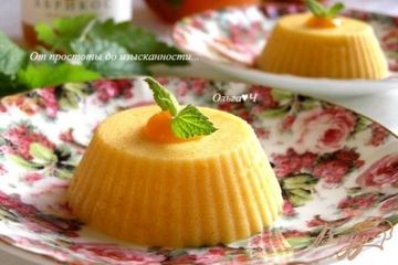 фото рецепта Пирожное-суфле из хурмы с абрикосовым конфитюром Оранжевые облака