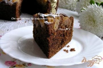 фото рецепта Шоколадный пирог с яблоками (в мультиварке)
