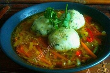 фото рецепта Овощной суп с картофельными галушками