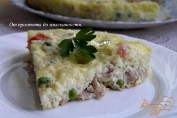 фото рецепта Фриттата с курицей и овощами в мультиварке