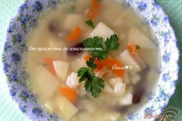 фото рецепта Суп с кальмаром и фасолью