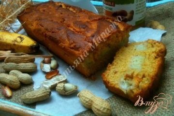 фото рецепта Арахисовый кекс с бананами