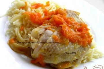 фото рецепта Курица, тушеная с морковью