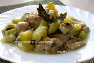 фото рецепта Жаркое из курицы с кабачками