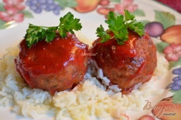 фото рецепта Фрикадельки с клюквенным соусом