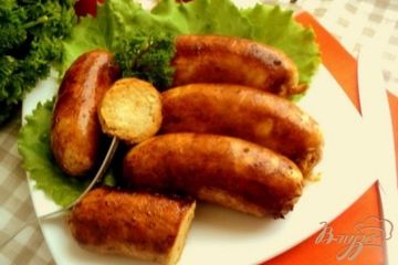 фото рецепта Куриные колбаски с яблоками