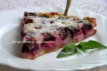 фото рецепта Вишневая запеканка с кокосовой стружкой