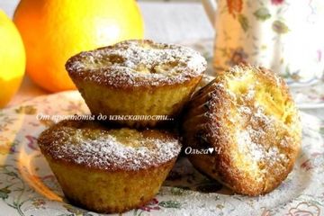 фото рецепта Апельсиновые кексы с яблоками