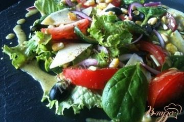 фото рецепта Салат с жареной кукурузой