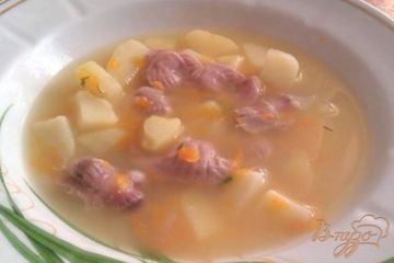фото рецепта Картофельный суп с куриными желудочками