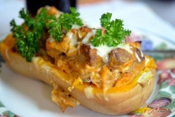 фото рецепта Фаршированная тыква  с говядиной и сыром