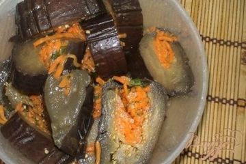 фото рецепта Соленые баклажаны с морковкой