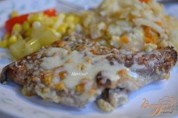 фото рецепта Запеченные свиные котлеты с картофельным гарниром