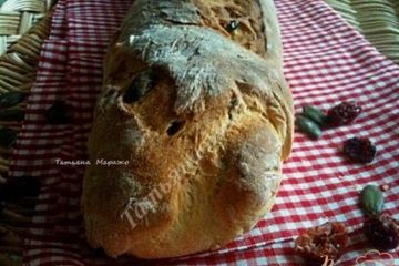 фото рецепта Багет с тыквенными семечками и сушеной клюквой