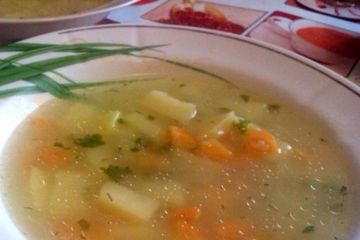 фото рецепта Овощной суп на курином бульоне